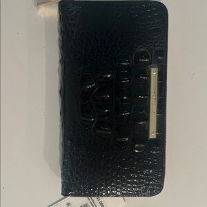 Brahmin Black Croc-Embossed Wallet